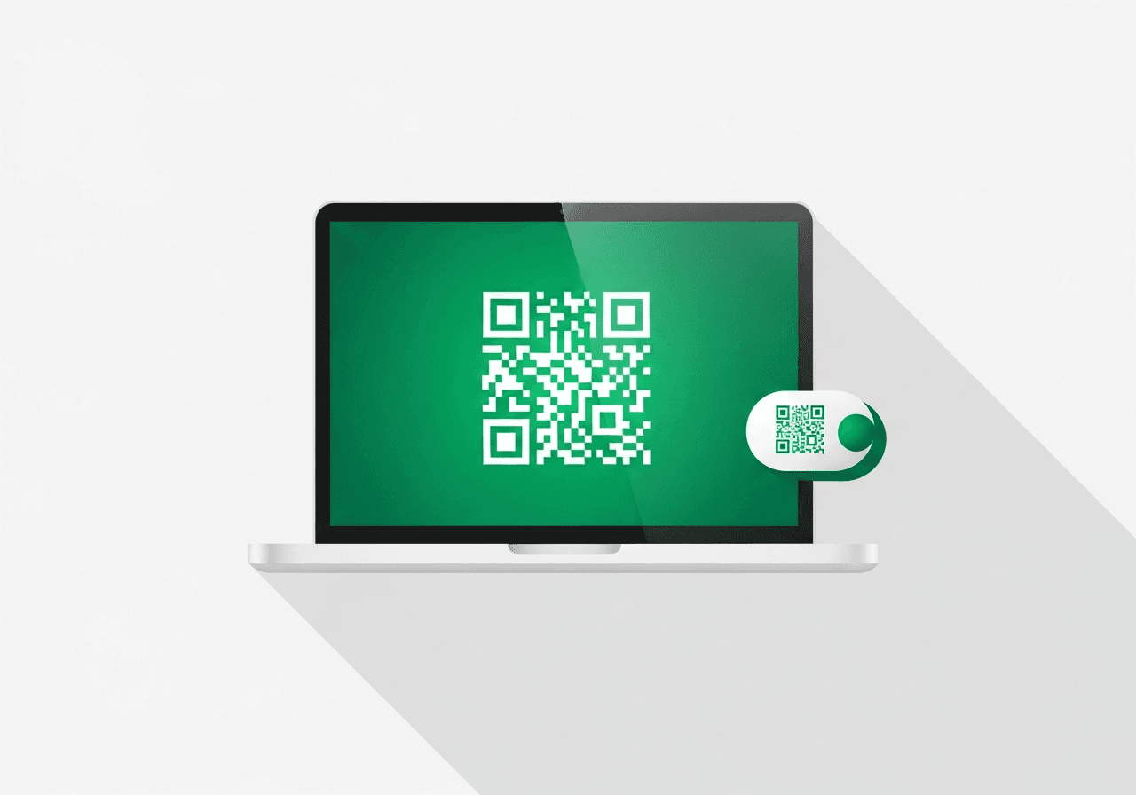 Illustration of a laptop generating a Park Graph QR code on screen